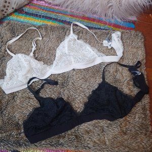 Aerie Black and white XL lacey bras